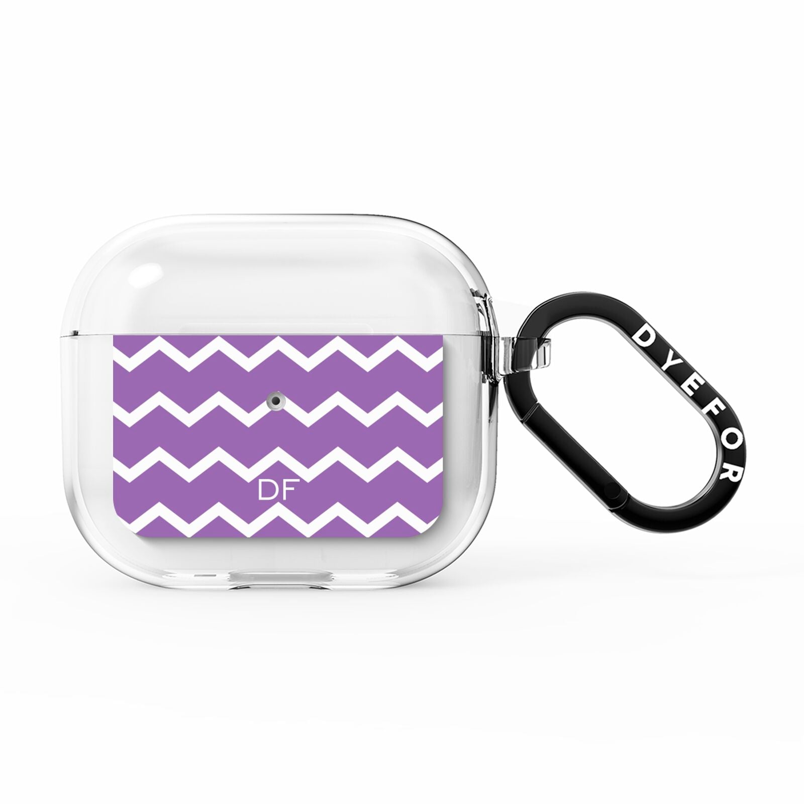 Personalised Chevron Purple AirPods Clear Case 3rd Gen