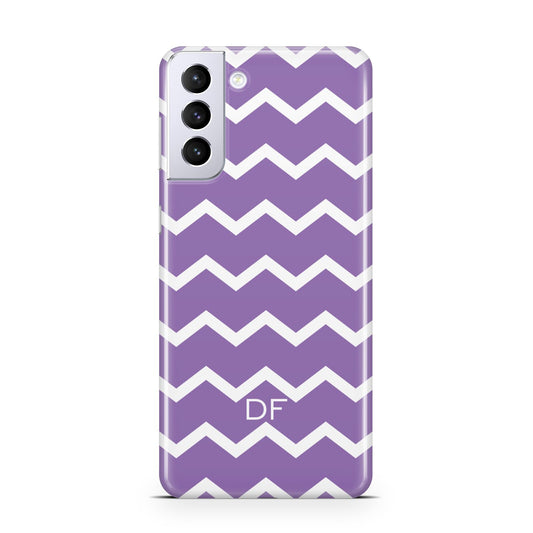 Personalised Chevron Purple Samsung S21 Plus Phone Case