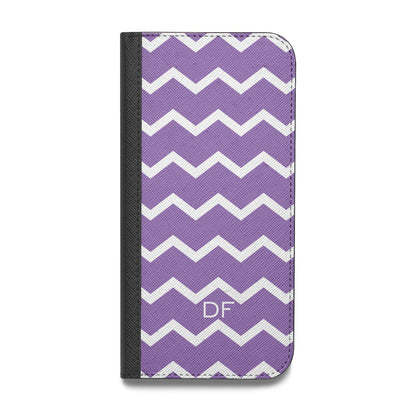 Personalised Chevron Purple Vegan Leather Flip Samsung Case