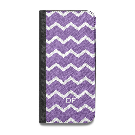 Personalised Chevron Purple Vegan Leather Flip iPhone Case