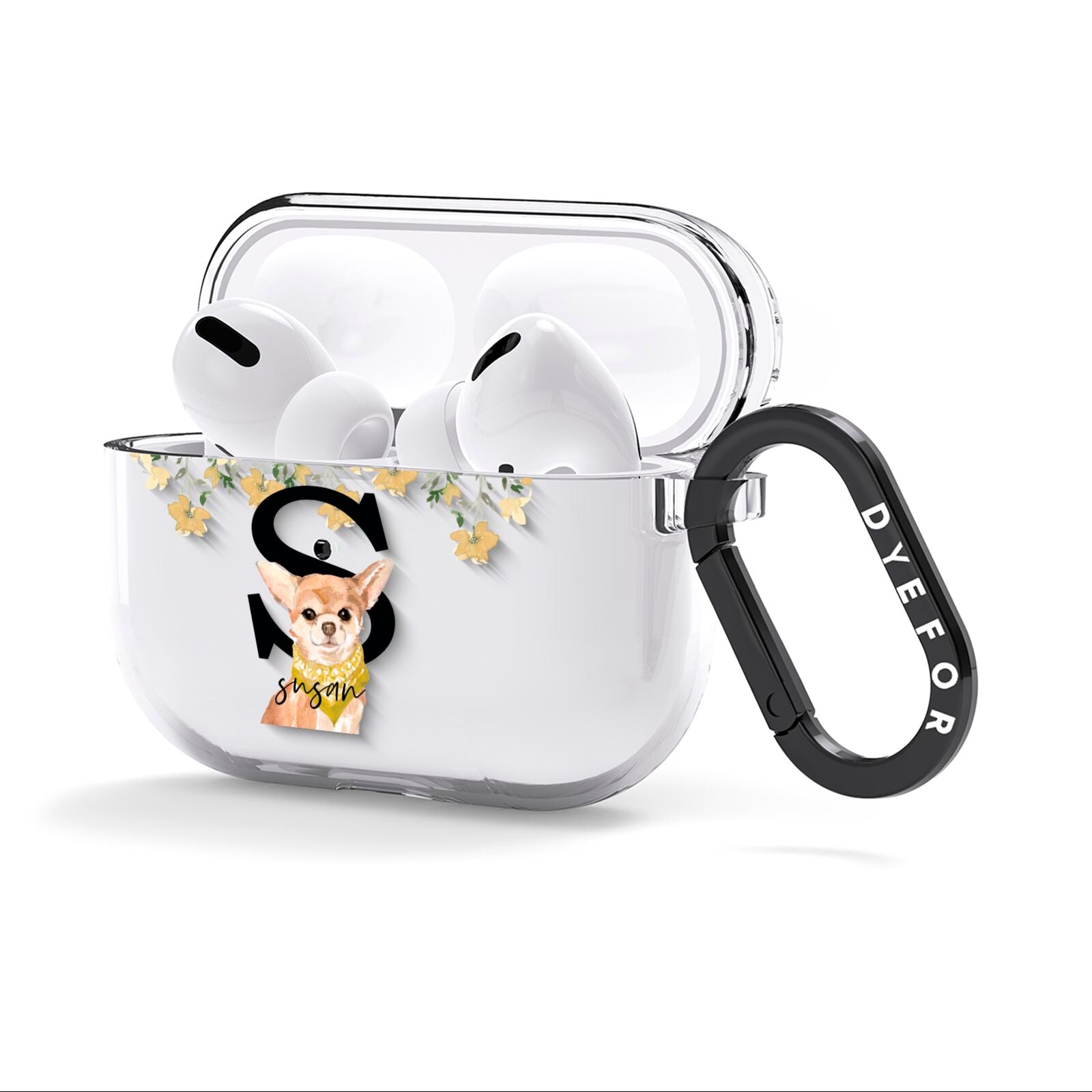 Personalised Chihuahua Dog AirPods Clear Case 3rd Gen Side Image