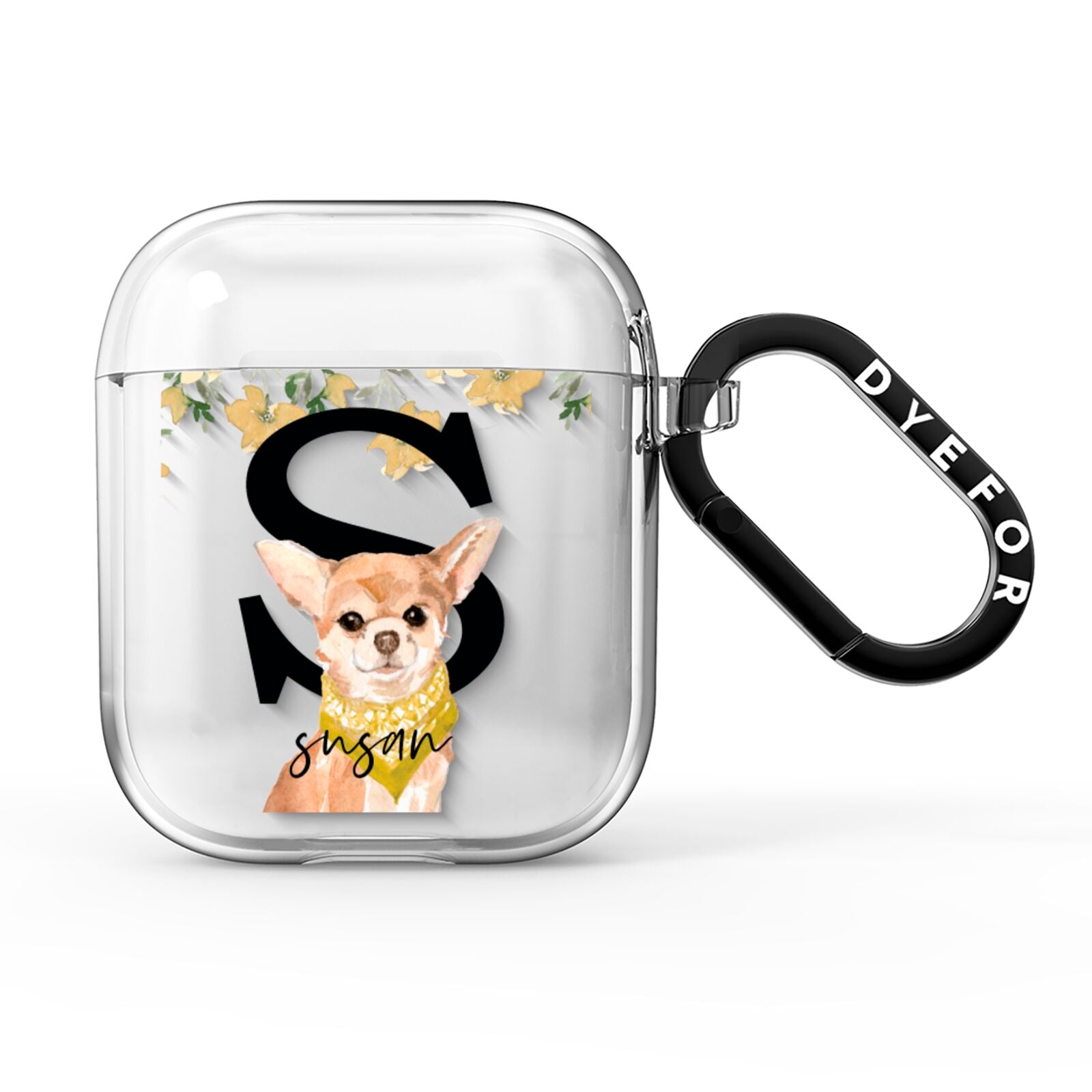 Personalised Chihuahua Dog AirPods Clear Case