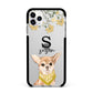 Personalised Chihuahua Dog Apple iPhone 11 Pro Max in Silver with Black Impact Case