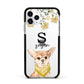 Personalised Chihuahua Dog Apple iPhone 11 Pro in Silver with Black Impact Case
