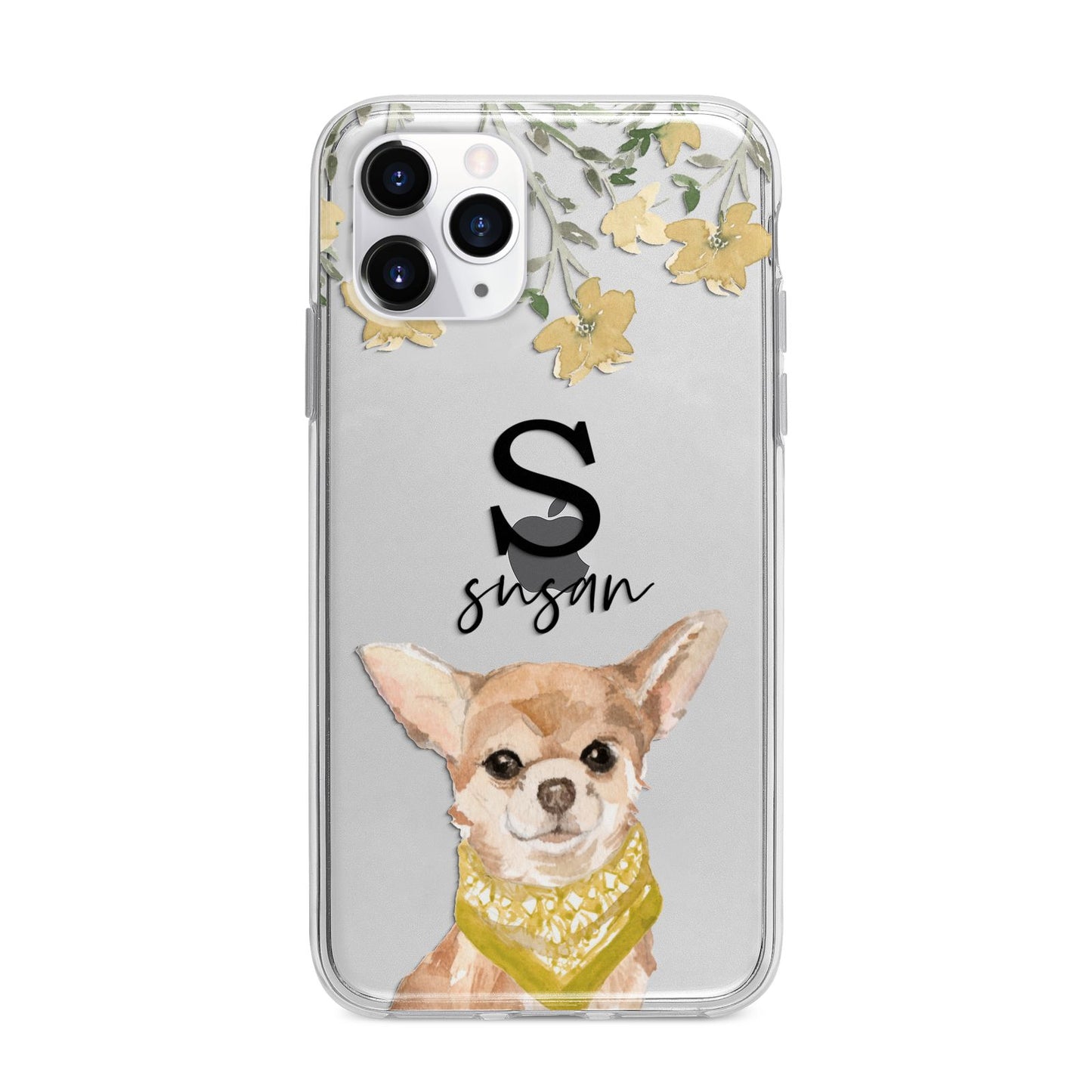 Personalised Chihuahua Dog Apple iPhone 11 Pro in Silver with Bumper Case