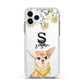 Personalised Chihuahua Dog Apple iPhone 11 Pro in Silver with White Impact Case