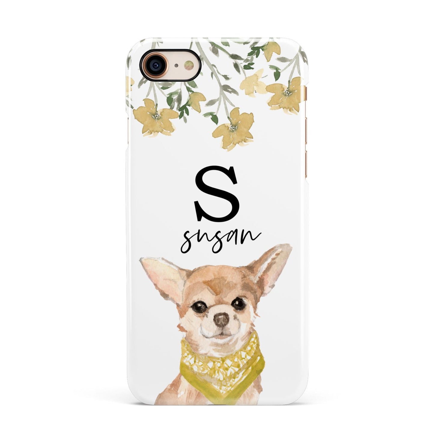 Personalised Chihuahua Dog Apple iPhone 7 8 3D Snap Case