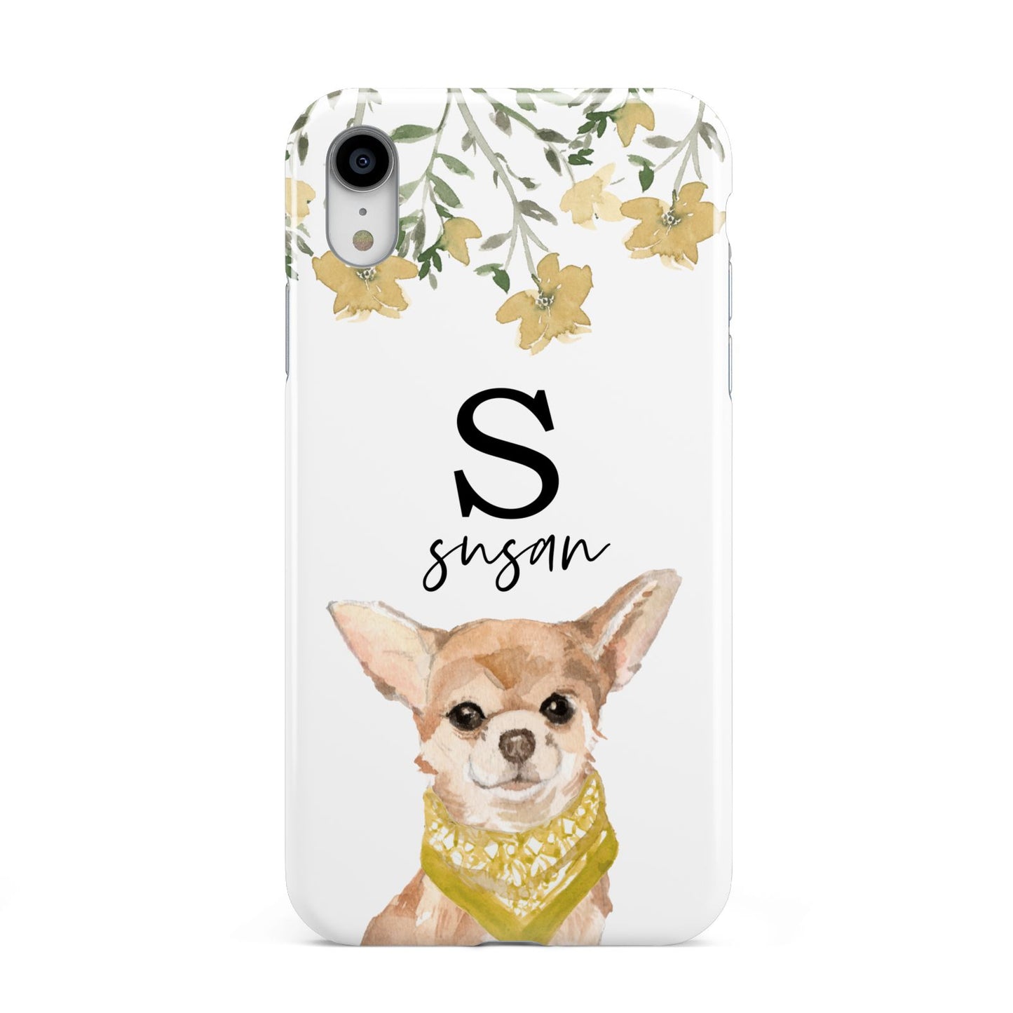 Personalised Chihuahua Dog Apple iPhone XR White 3D Tough Case