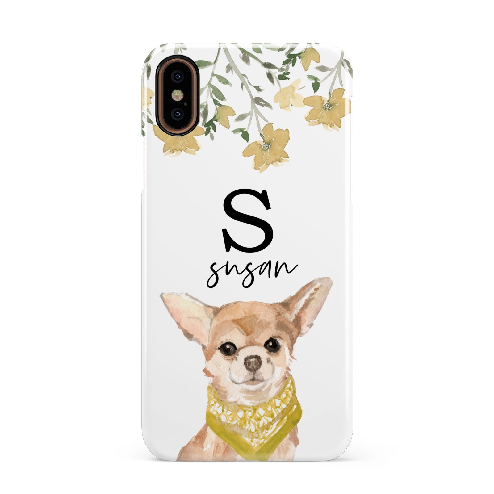 Personalised Chihuahua Dog Apple iPhone XS 3D Snap Case