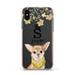 Personalised Chihuahua Dog Apple iPhone Xs Impact Case Pink Edge on Black Phone