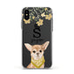 Personalised Chihuahua Dog Apple iPhone Xs Impact Case White Edge on Black Phone