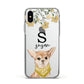 Personalised Chihuahua Dog Apple iPhone Xs Impact Case White Edge on Silver Phone