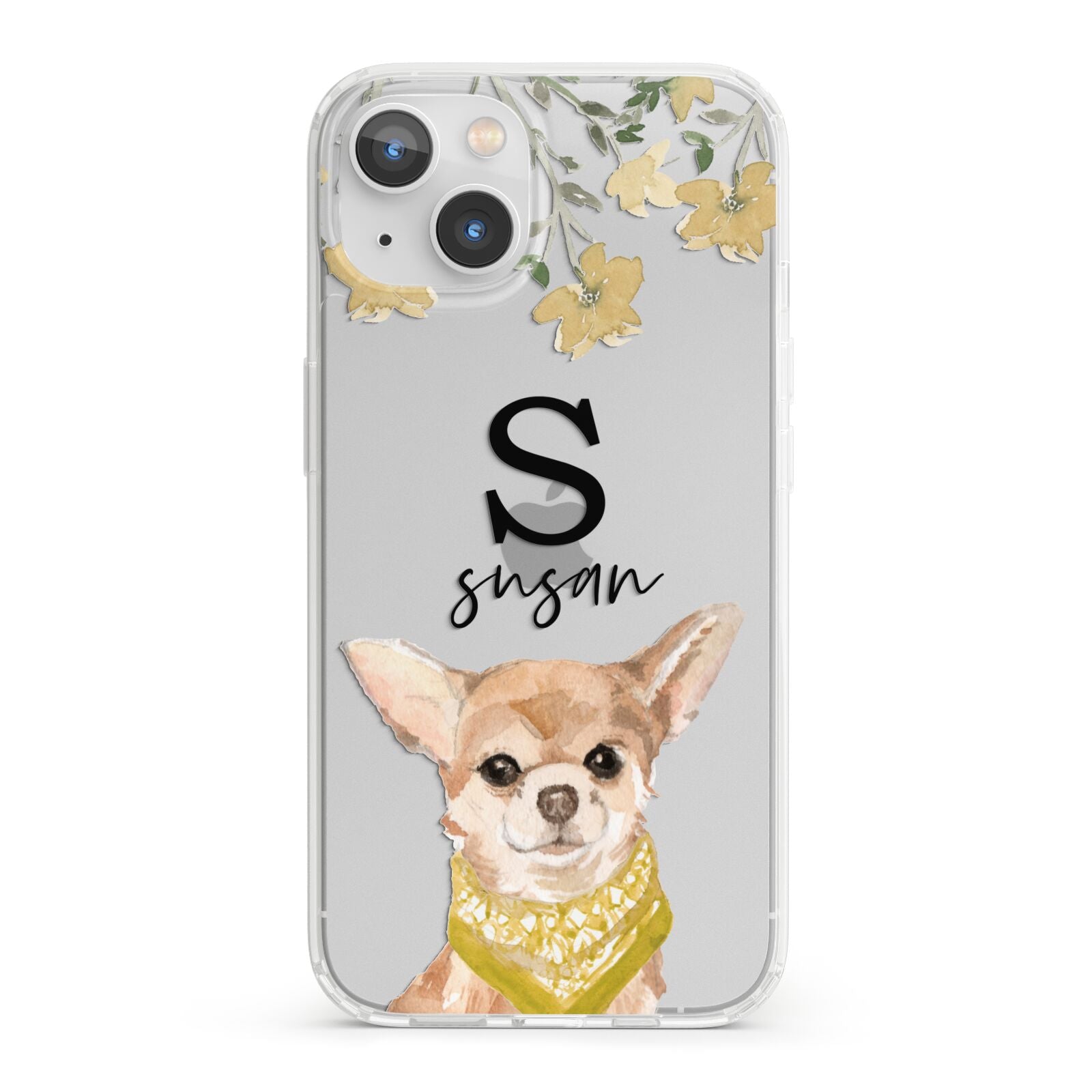 Personalised Chihuahua Dog iPhone 13 Clear Bumper Case