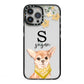 Personalised Chihuahua Dog iPhone 13 Pro Max Black Impact Case on Silver phone