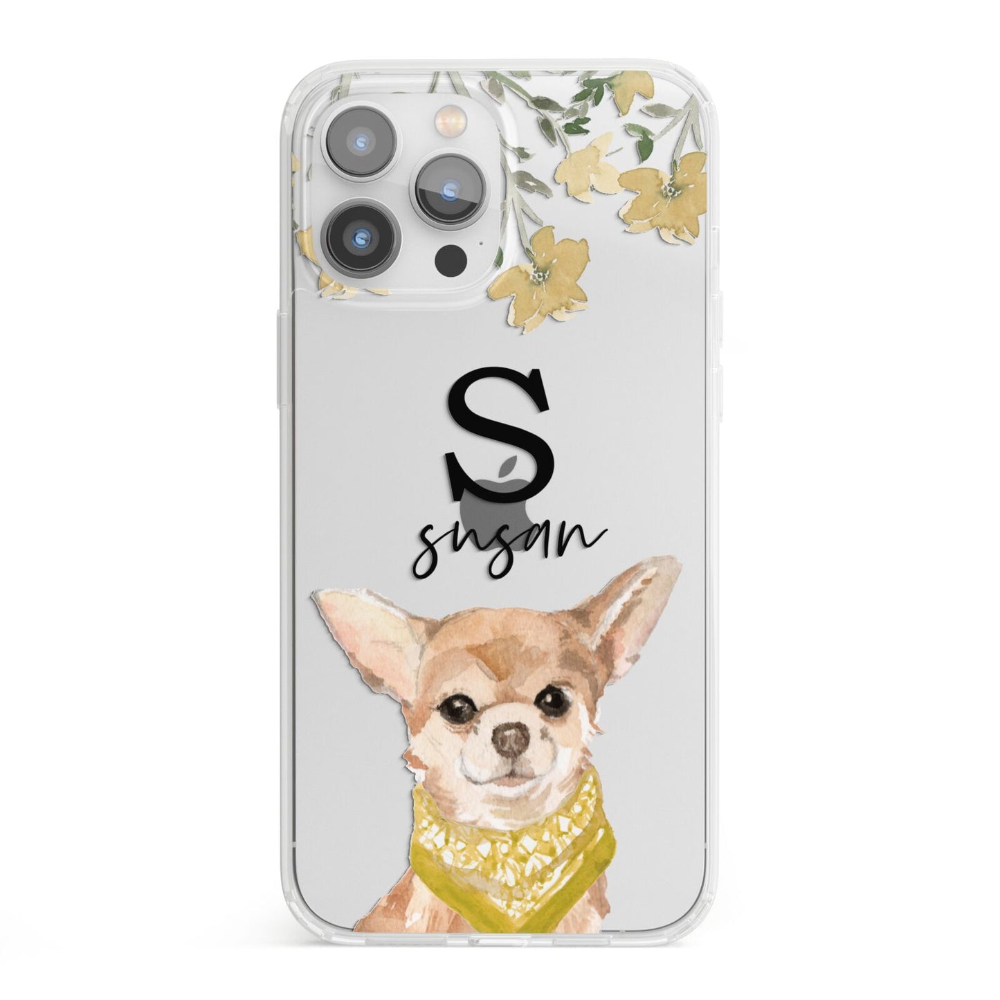 Personalised Chihuahua Dog iPhone 13 Pro Max Clear Bumper Case