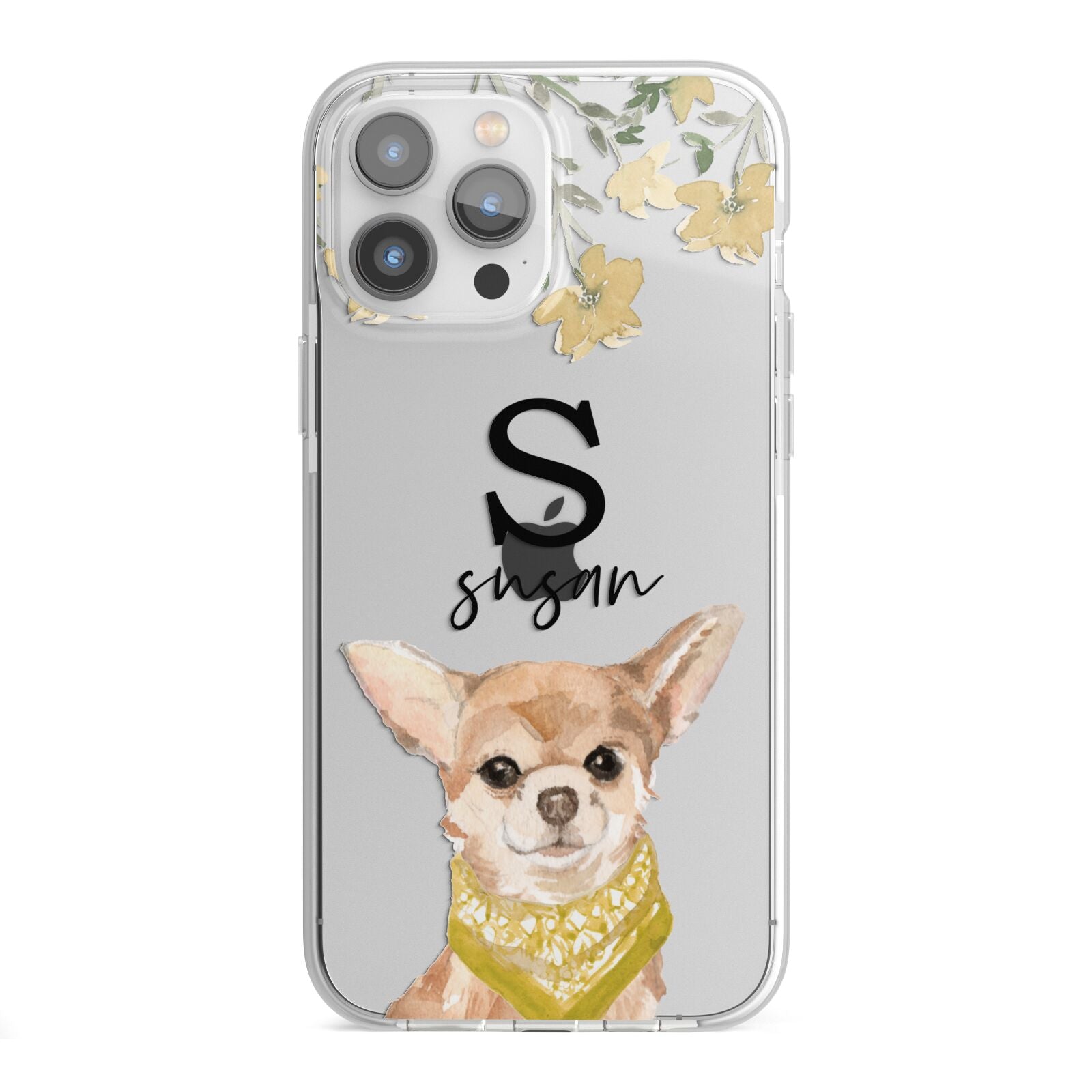 Personalised Chihuahua Dog iPhone 13 Pro Max TPU Impact Case with White Edges