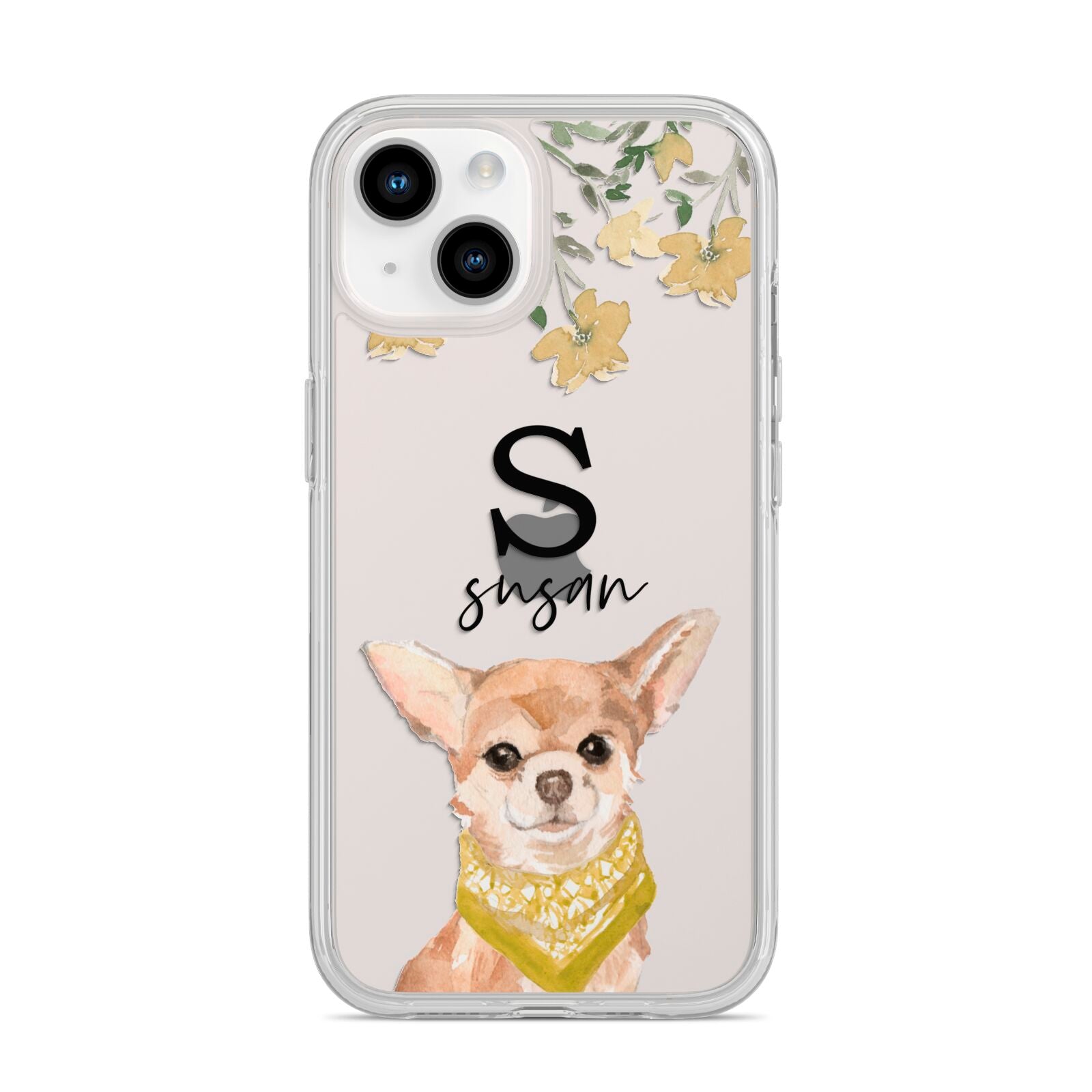 Personalised Chihuahua Dog iPhone 14 Clear Tough Case Starlight