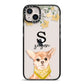 Personalised Chihuahua Dog iPhone 14 Plus Black Impact Case on Silver phone