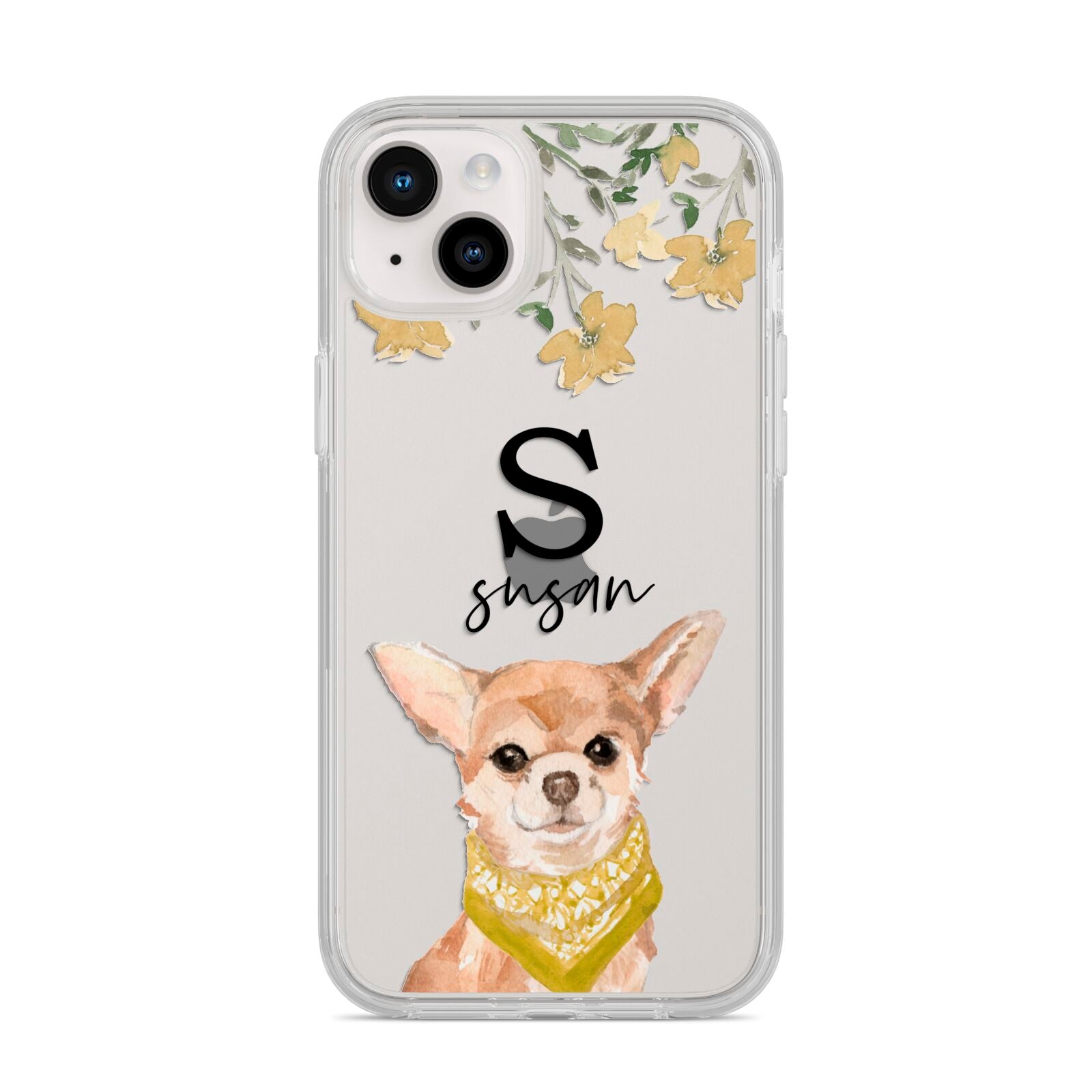 Personalised Chihuahua Dog iPhone 14 Plus Clear Tough Case Starlight