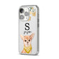 Personalised Chihuahua Dog iPhone 14 Pro Clear Tough Case Silver Angled Image