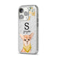 Personalised Chihuahua Dog iPhone 14 Pro Glitter Tough Case Silver Angled Image