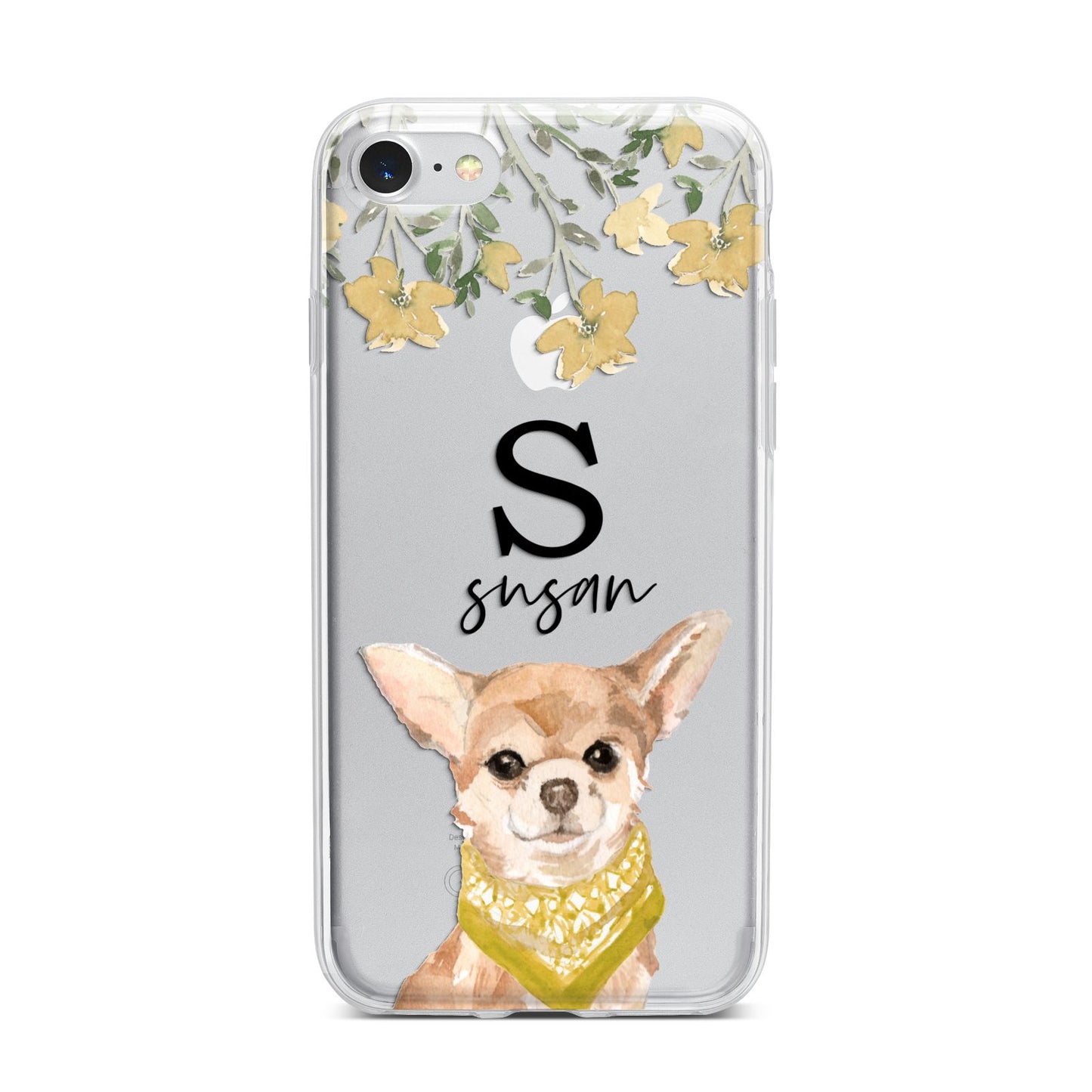 Personalised Chihuahua Dog iPhone 7 Bumper Case on Silver iPhone