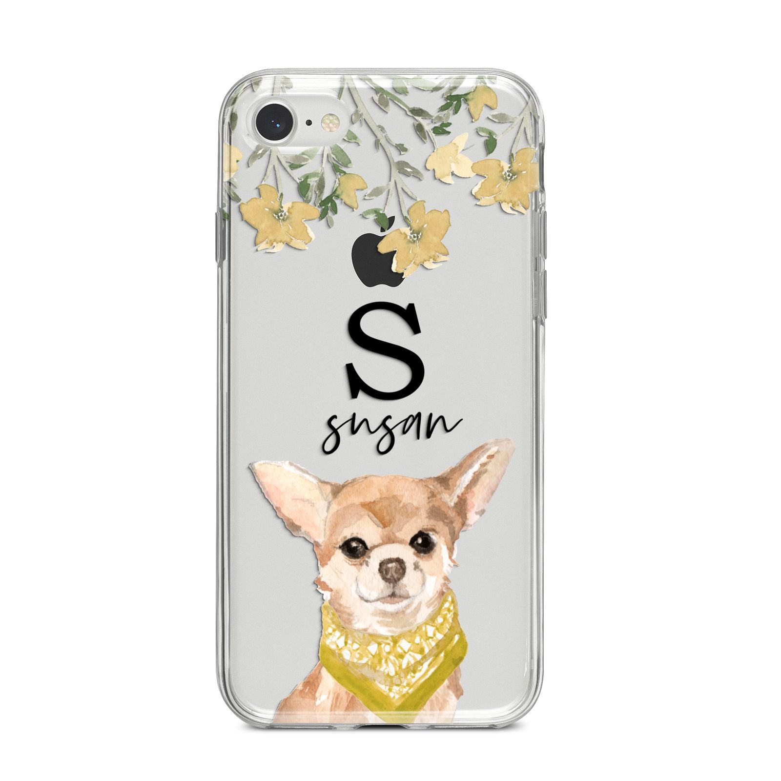 Personalised Chihuahua Dog iPhone 8 Bumper Case on Silver iPhone