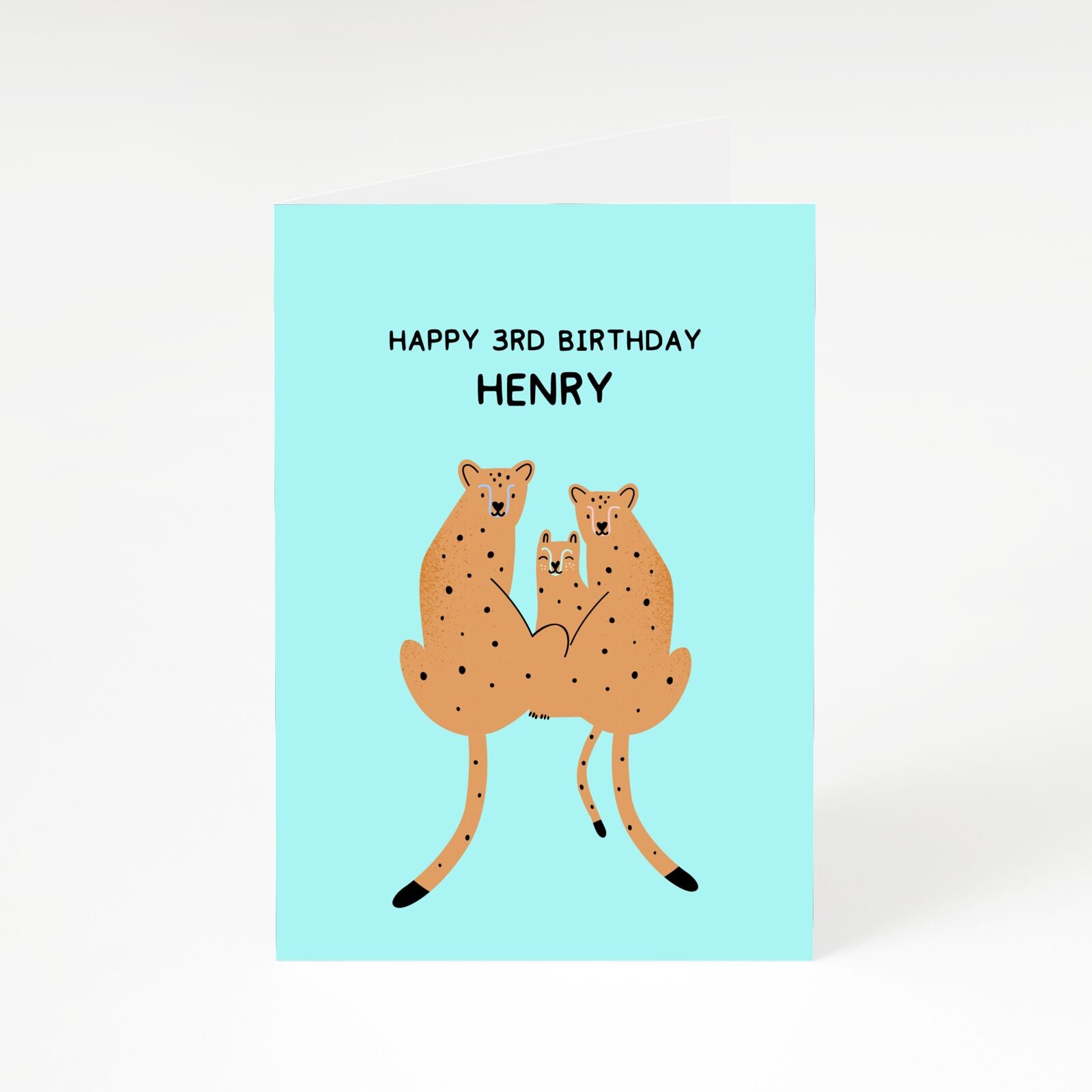 Personalised Children s Birthday Leopard A5 Greetings Card