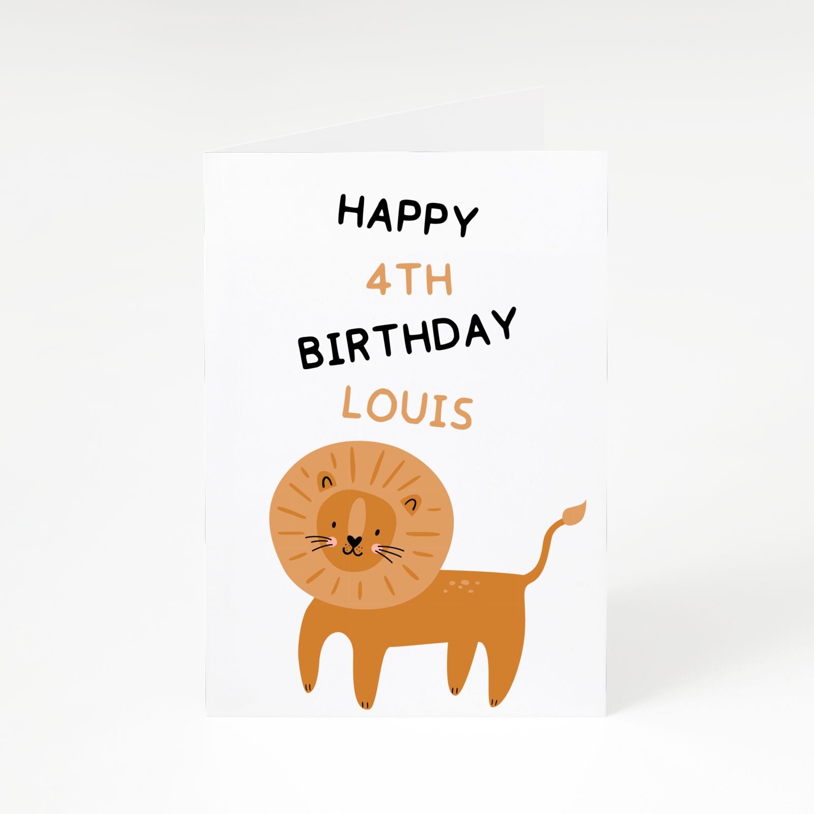 Personalised Children s Birthday Lion A5 Greetings Card