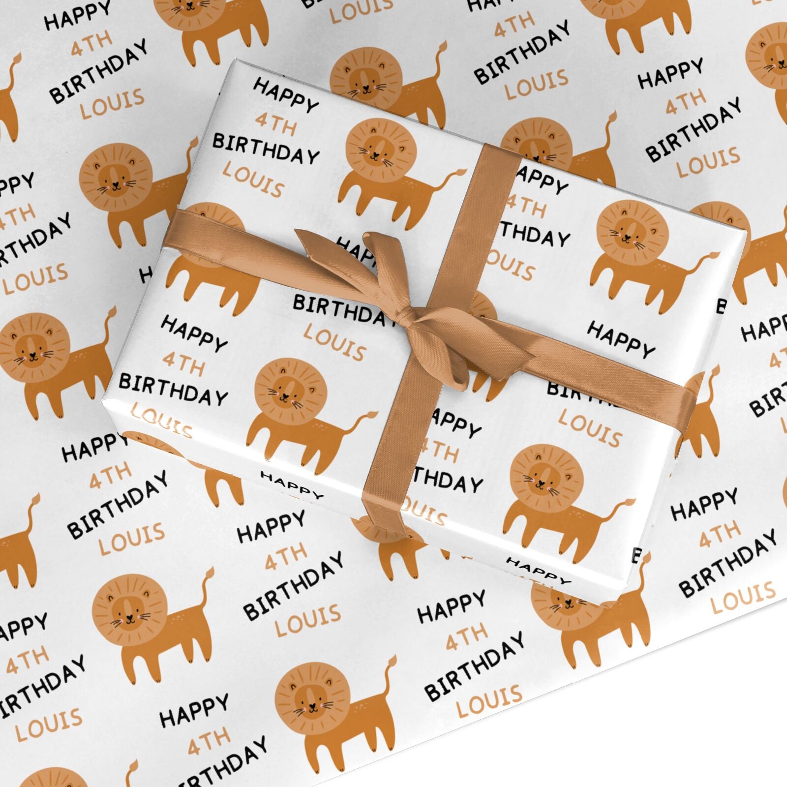 Personalised Children s Birthday Lion Custom Wrapping Paper
