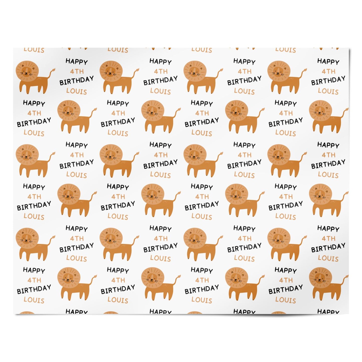 Personalised Children s Birthday Lion Personalised Wrapping Paper Alternative