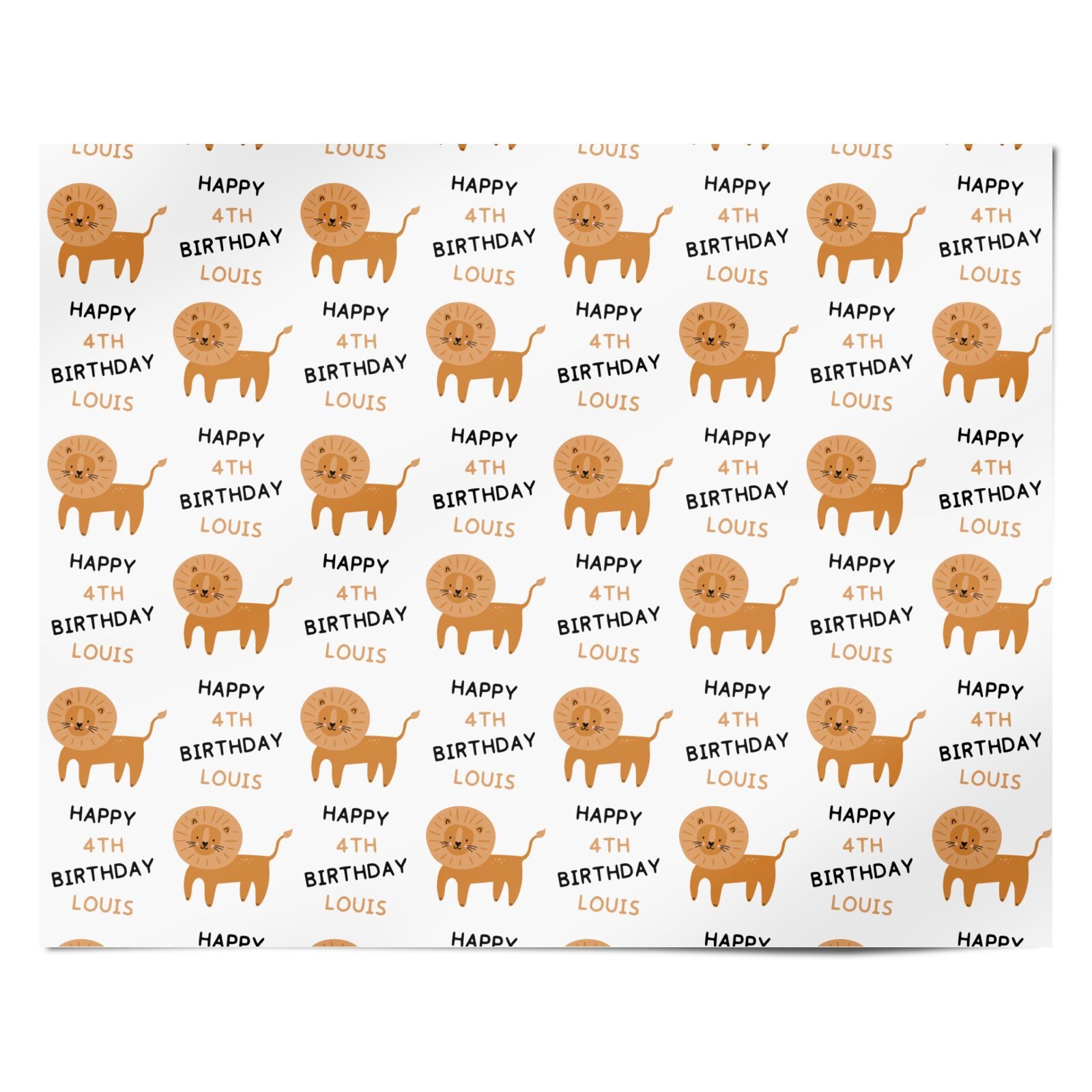 Personalised Children s Birthday Lion Personalised Wrapping Paper Alternative