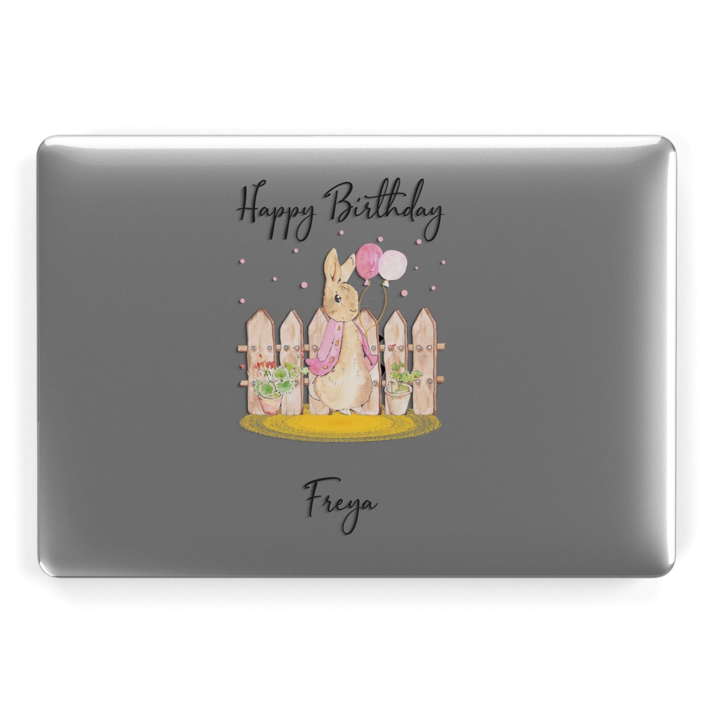 Personalised Children s Birthday Rabbit Apple MacBook Case