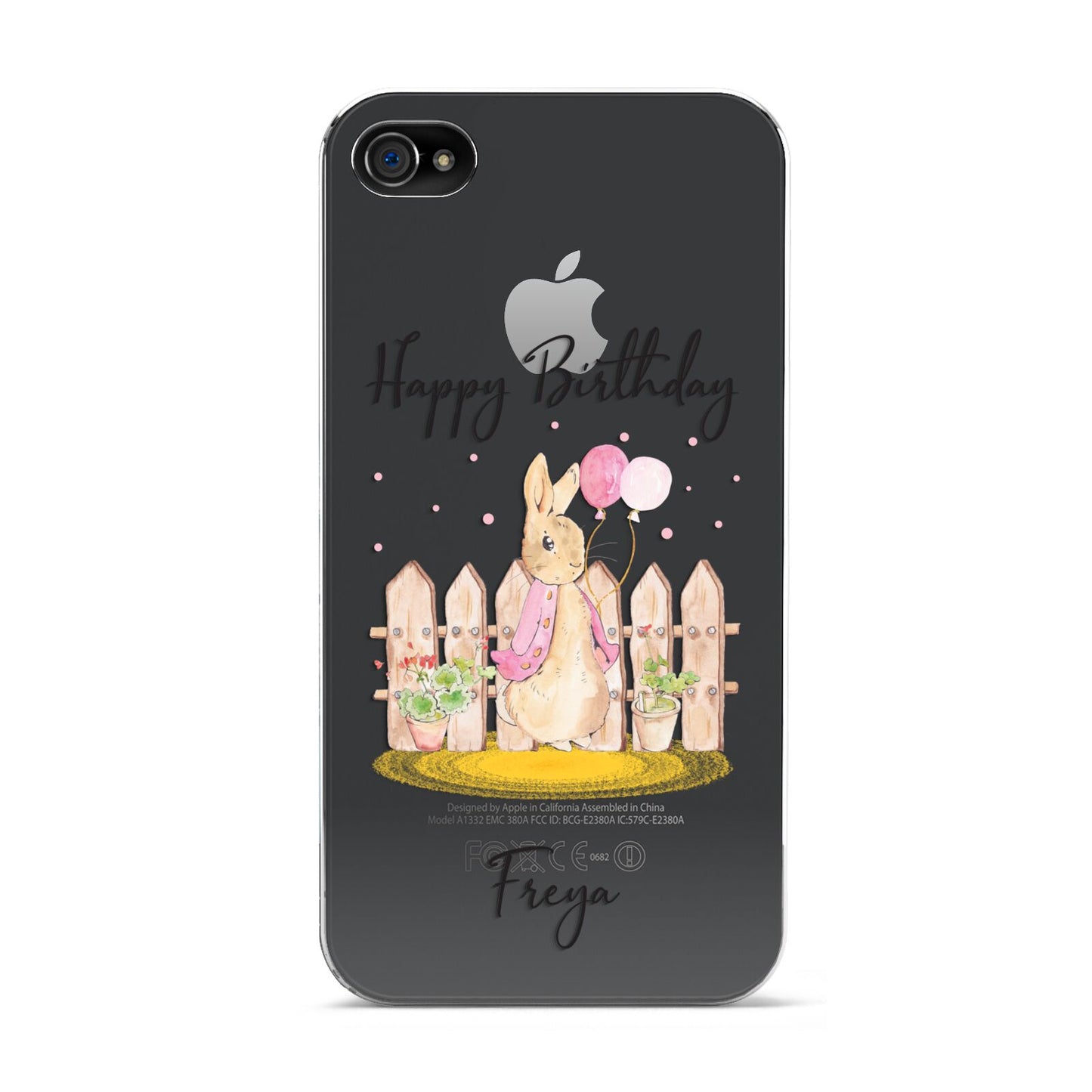 Personalised Children s Birthday Rabbit Apple iPhone 4s Case