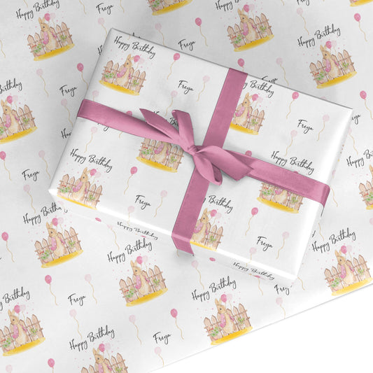 Personalised Children s Birthday Rabbit Custom Wrapping Paper