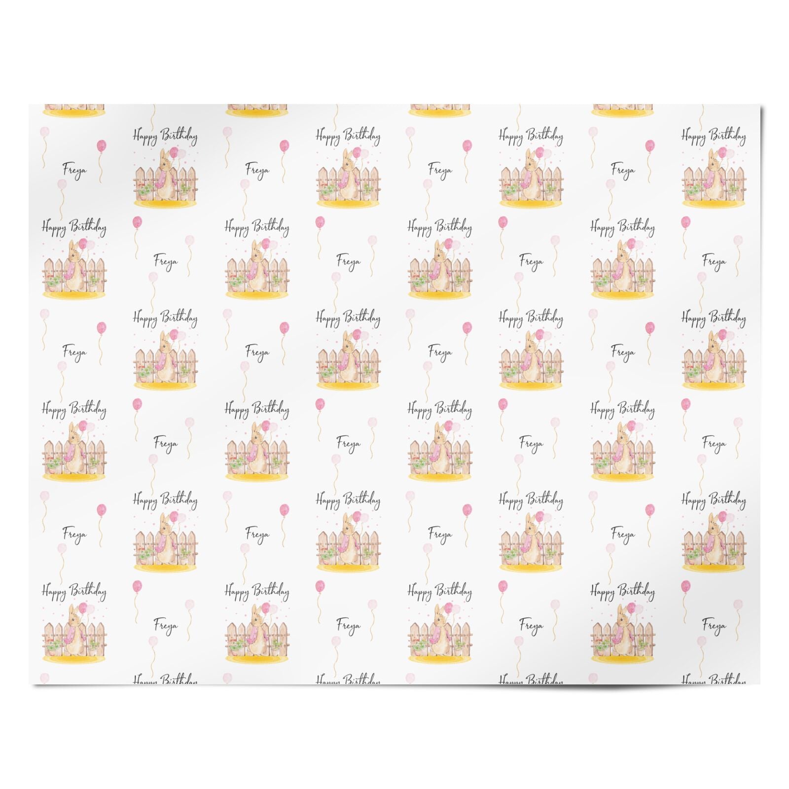Personalised Children s Birthday Rabbit Personalised Wrapping Paper Alternative