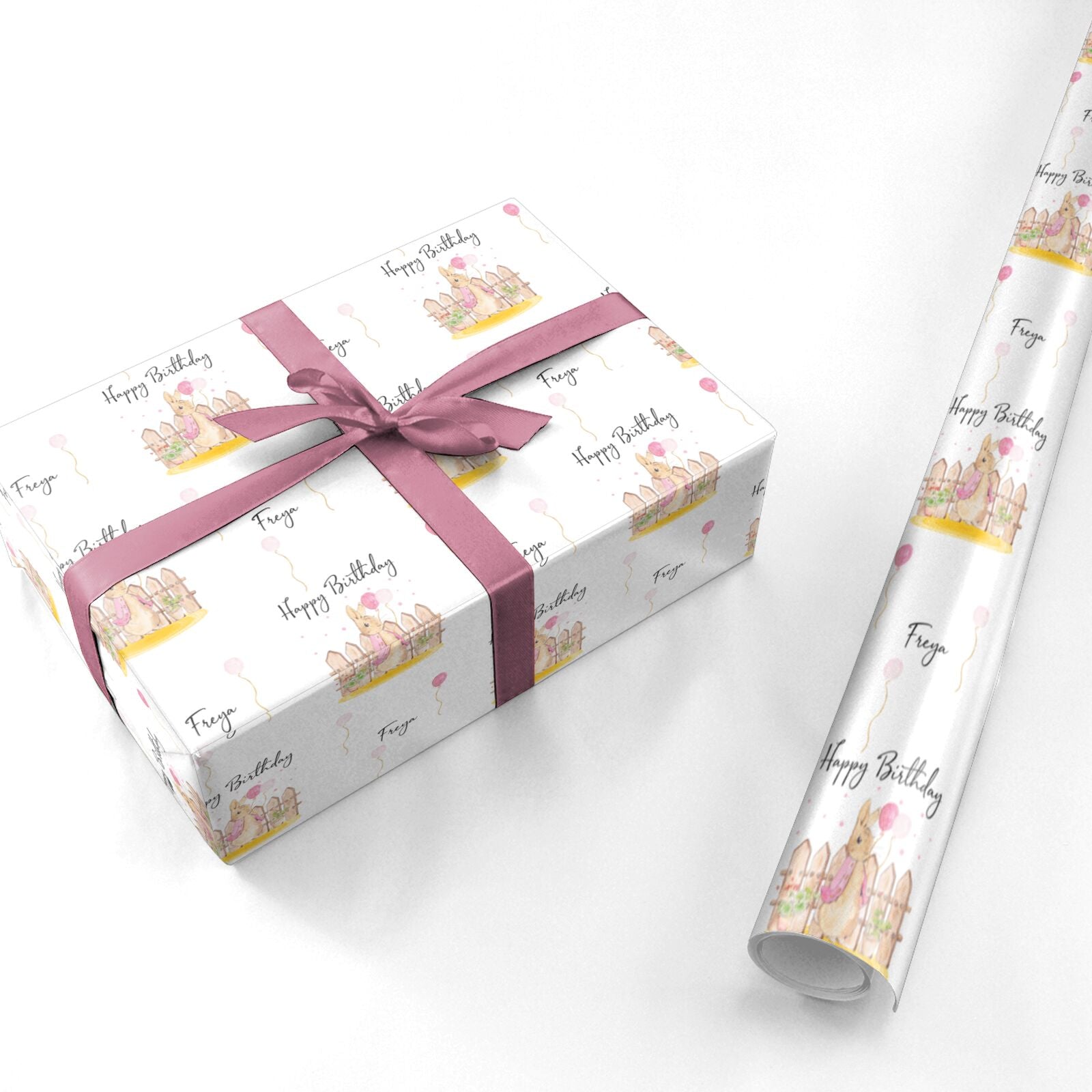 Personalised Children s Birthday Rabbit Personalised Wrapping Paper