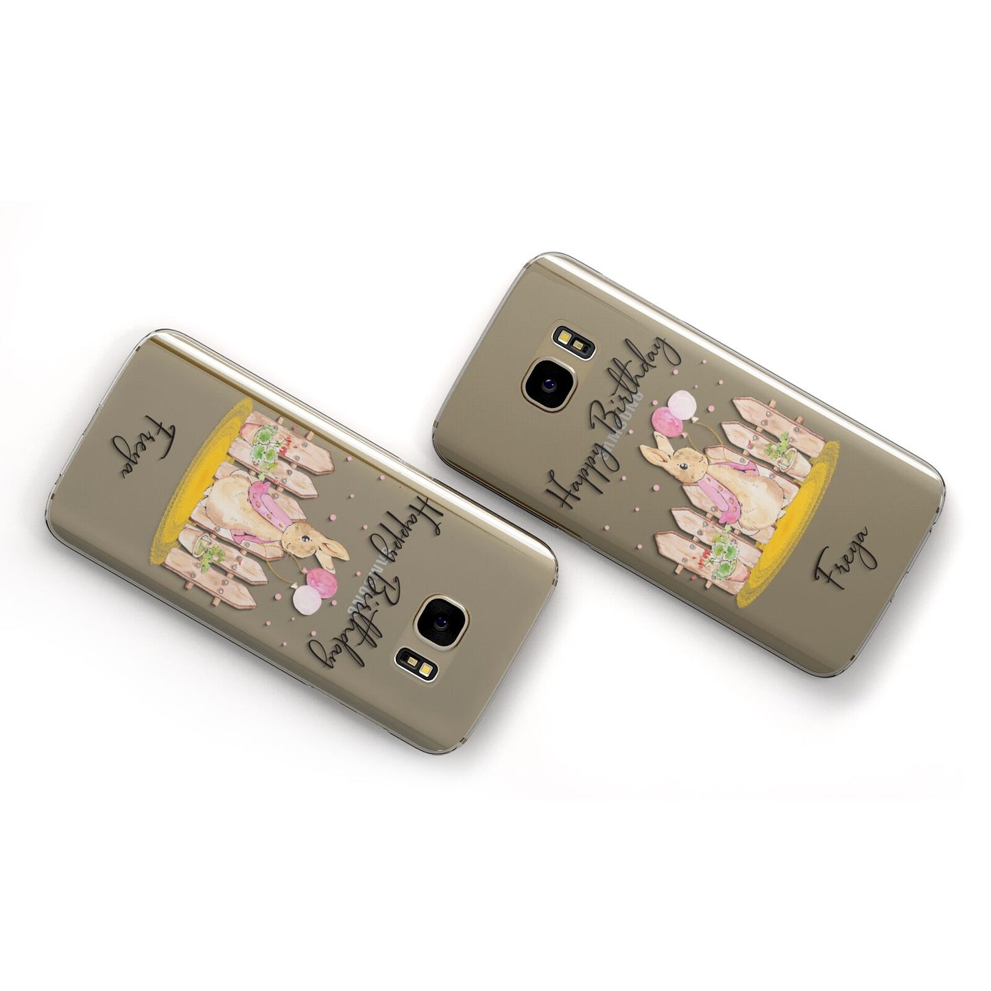 Personalised Children s Birthday Rabbit Samsung Galaxy Case Flat Overview