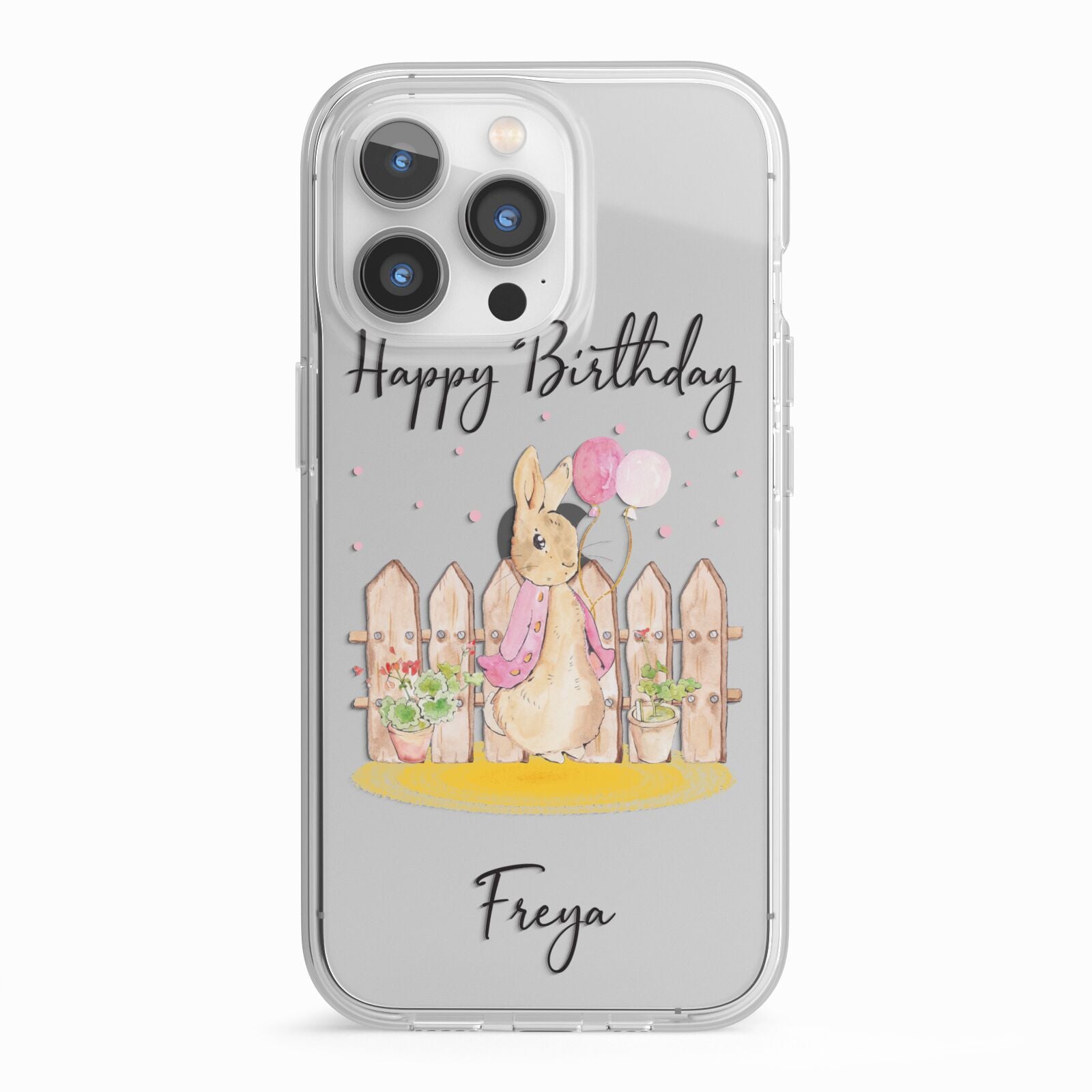 Personalised Children s Birthday Rabbit iPhone 13 Pro TPU Impact Case with White Edges