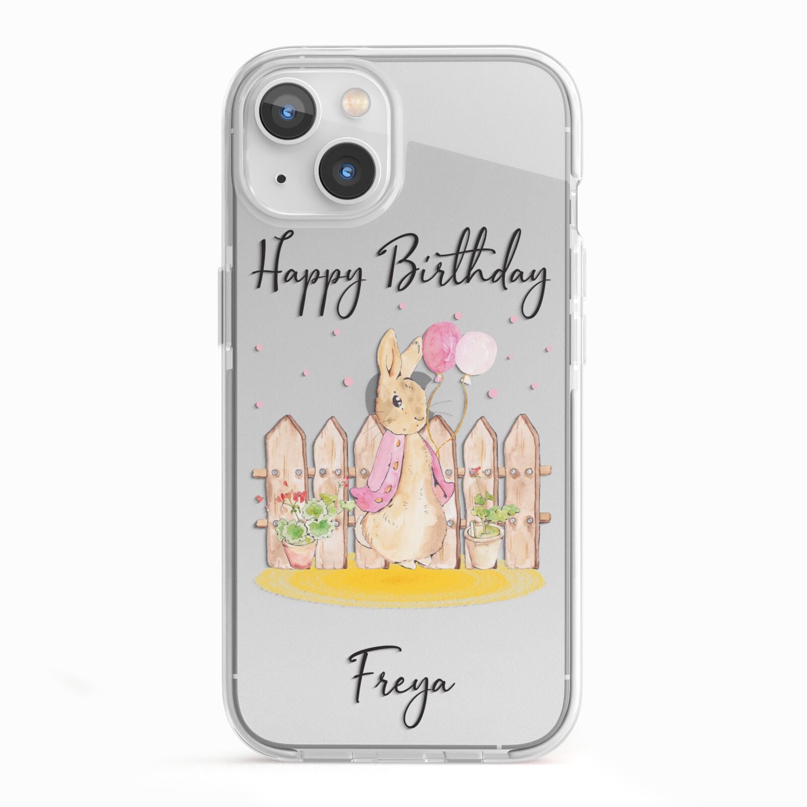 Personalised Children s Birthday Rabbit iPhone 13 TPU Impact Case with White Edges