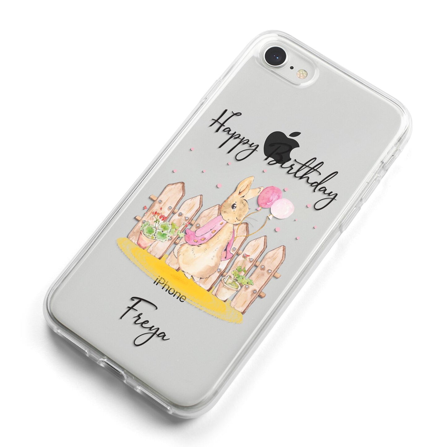 Personalised Children s Birthday Rabbit iPhone 8 Bumper Case on Silver iPhone Alternative Image