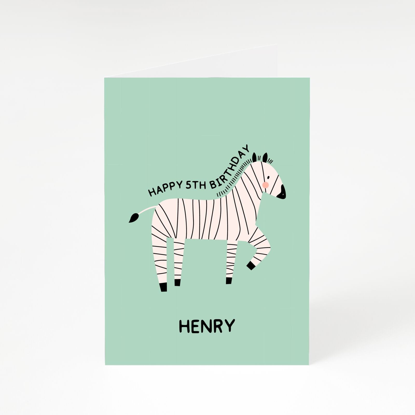 Personalised Children s Birthday Zebra A5 Greetings Card