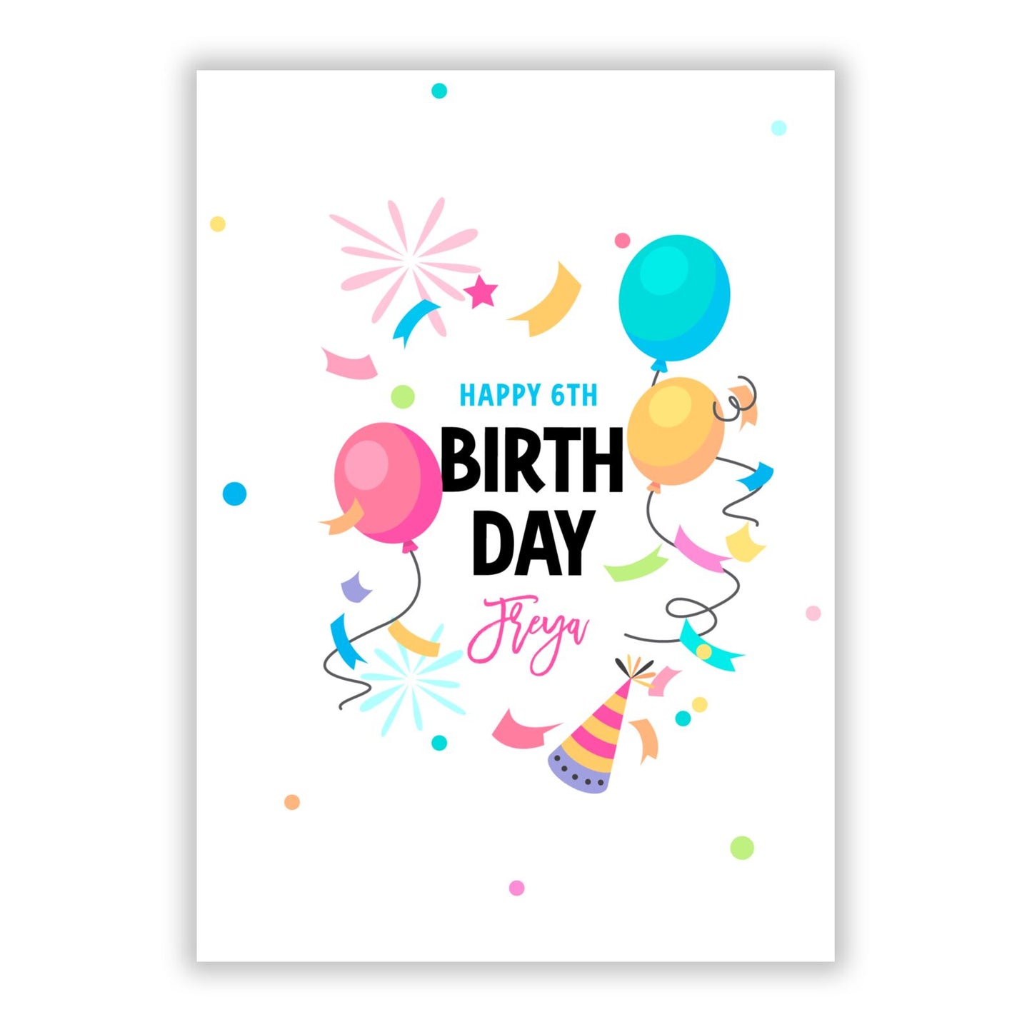 Personalised Children s Birthday with Name A5 Flat Greetings Card