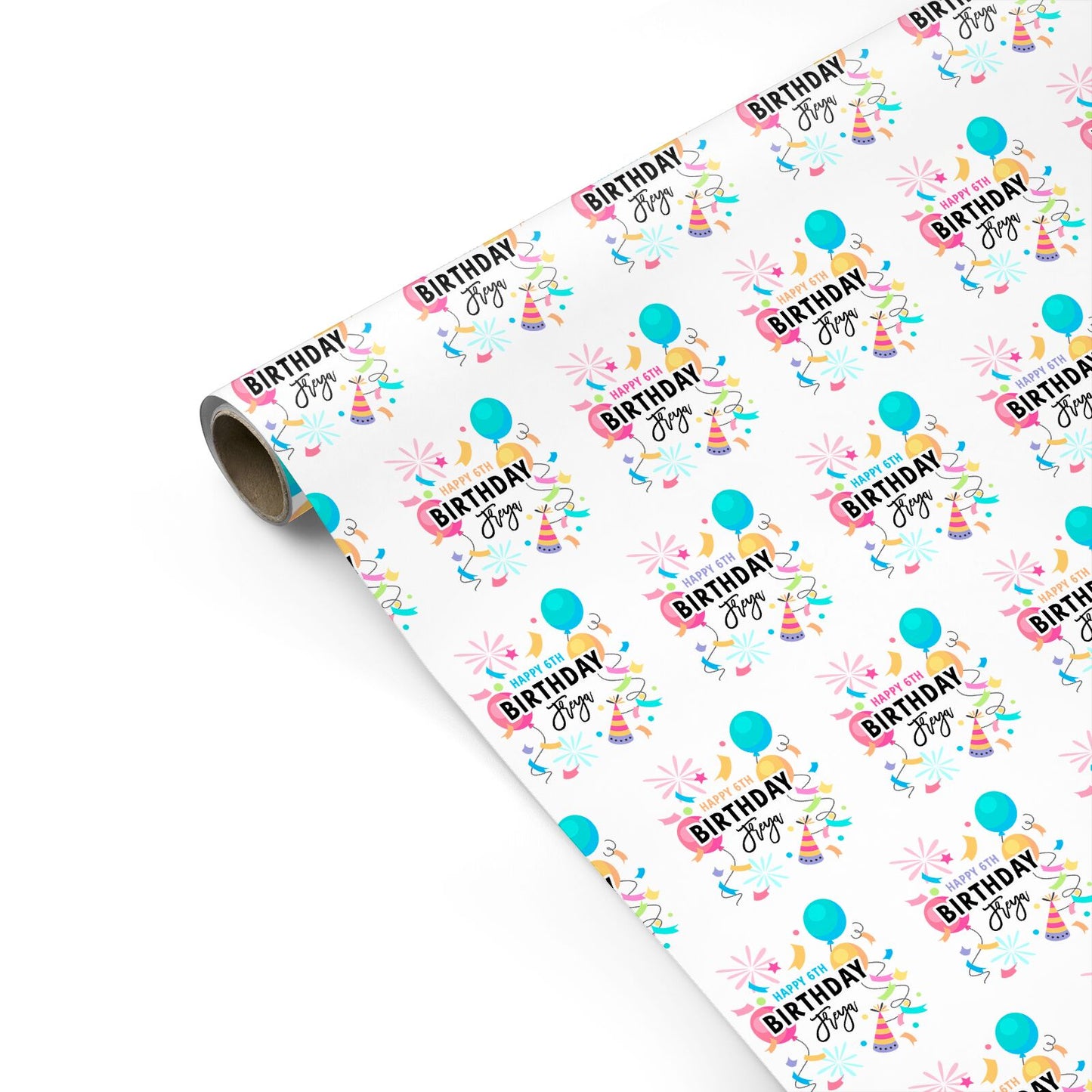 Personalised Children s Birthday with Name Personalised Gift Wrap