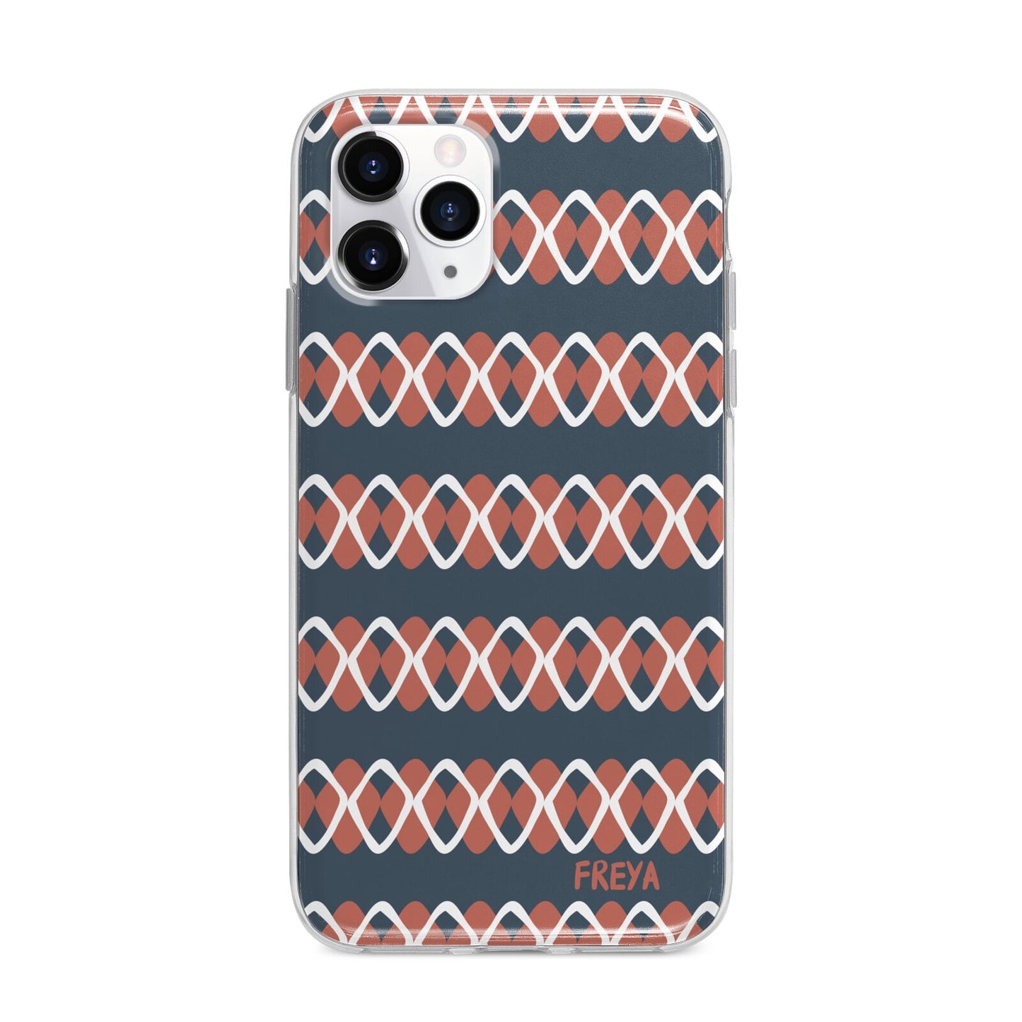 Personalised Christmas Abstract Pattern Apple iPhone 11 Pro in Silver with Bumper Case