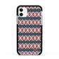 Personalised Christmas Abstract Pattern Apple iPhone 11 in White with Black Impact Case