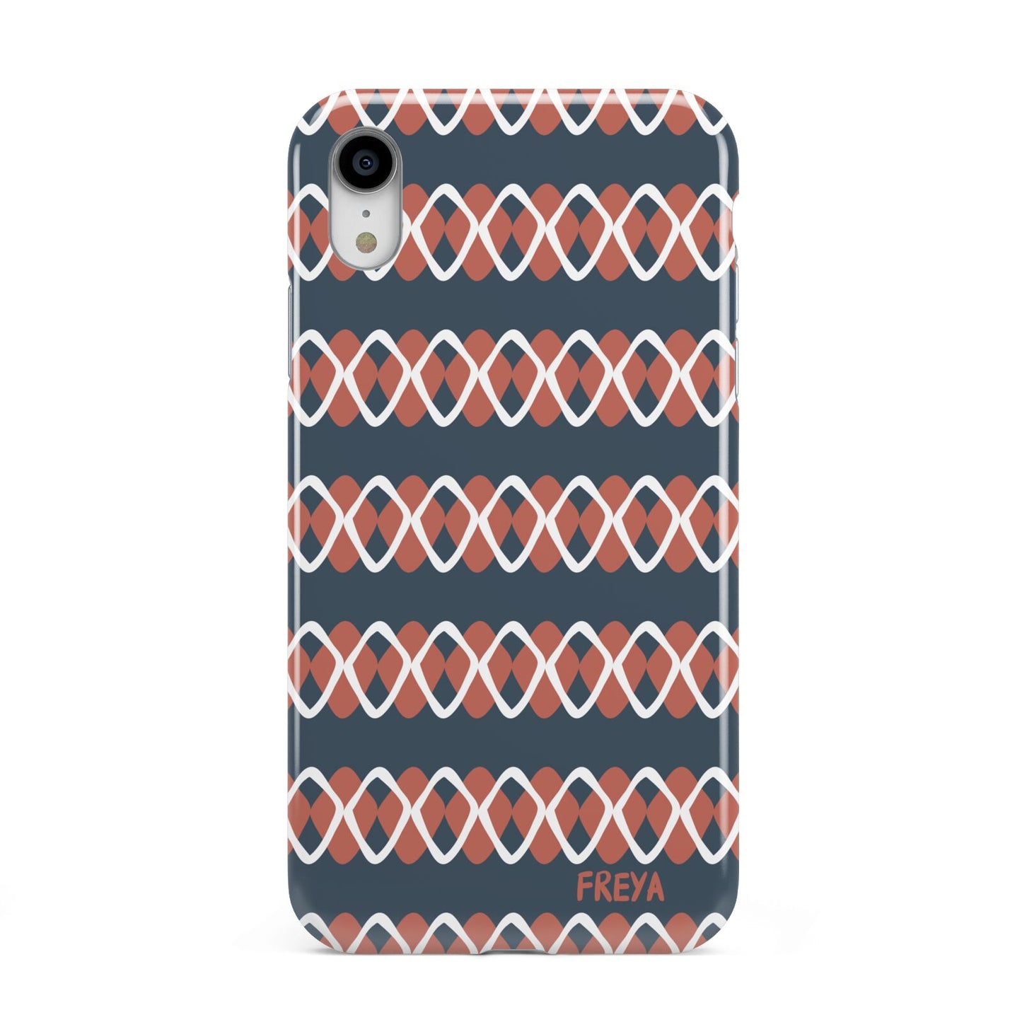 Personalised Christmas Abstract Pattern Apple iPhone XR White 3D Tough Case