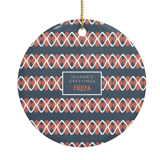 Personalised Christmas Abstract Pattern Circle Decoration