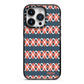 Personalised Christmas Abstract Pattern iPhone 14 Pro Black Impact Case on Silver phone