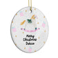 Personalised Christmas Ballerina Circle Decoration Side Angle